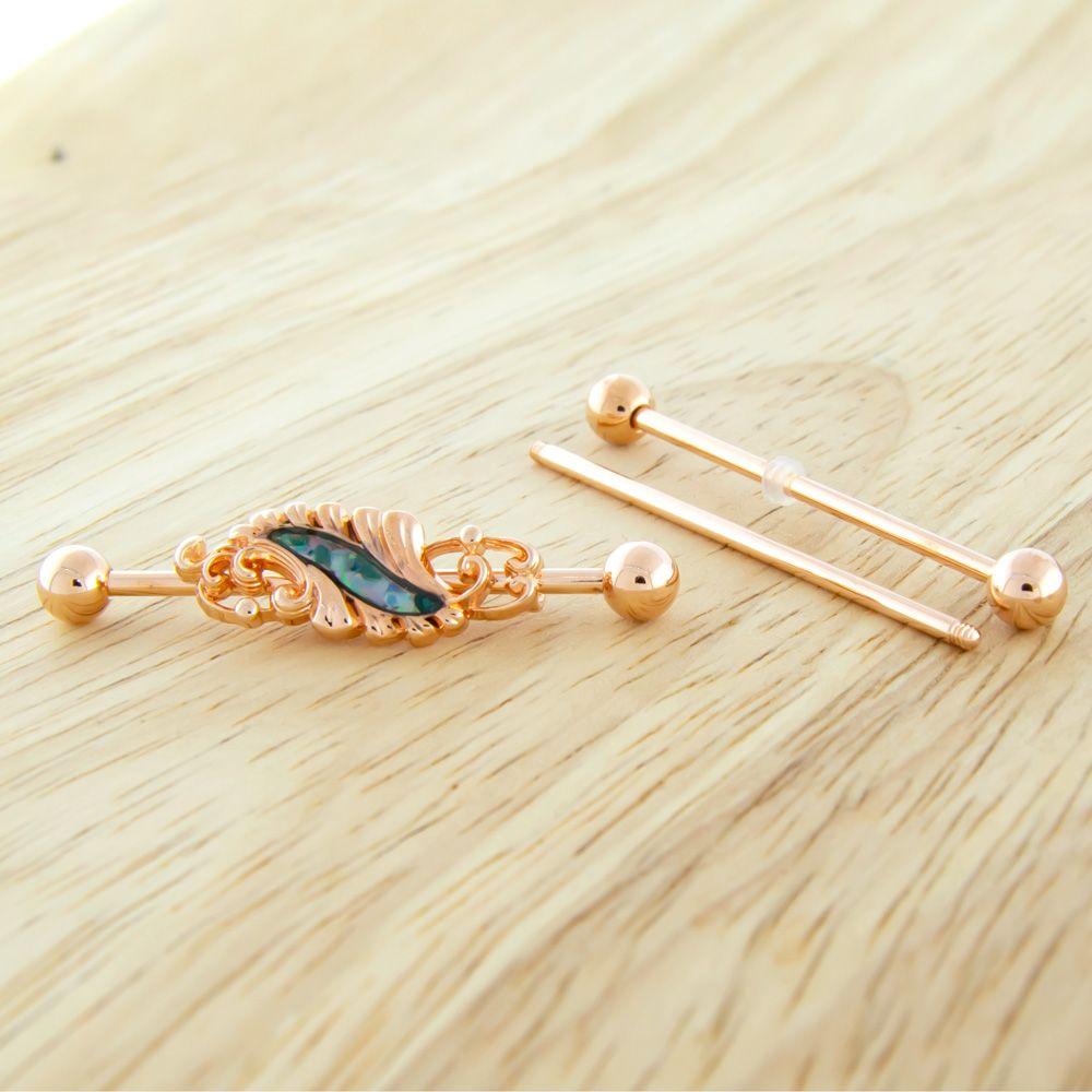 STRAIGHT BARBELL 14g Filigree Industrial Barbell - 1 Piece -Rebel Bod-RebelBod