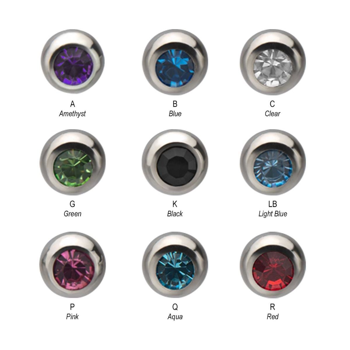 14g Flat Back Labret Gem Ball End