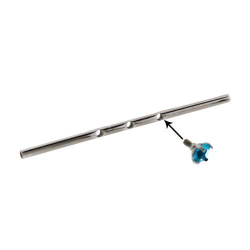 Industrial Barbell 14G Light Blue Titanium Multi Thread Industrial Barbell Post Only No Balls - 1 Piece - Special -Rebel Bod-RebelBod