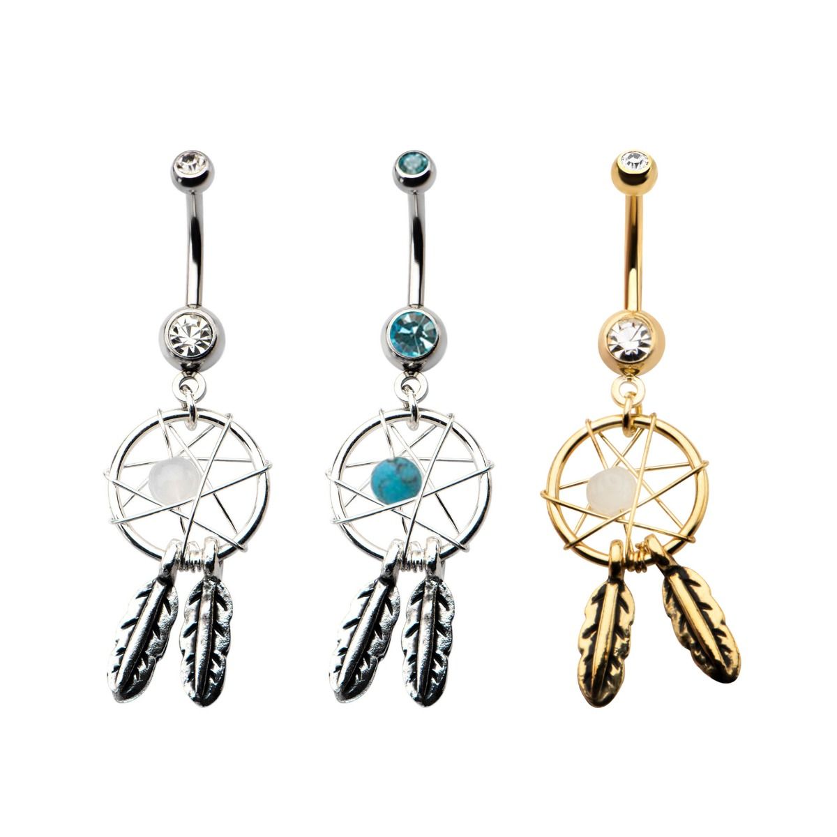 TBD-Belly 14g Navel dream catcher dangle charm -Rebel Bod-RebelBod