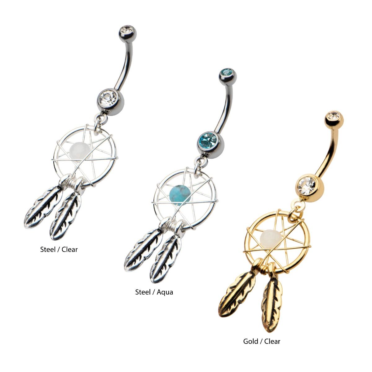 TBD-Belly 14g Navel dream catcher dangle charm -Rebel Bod-RebelBod