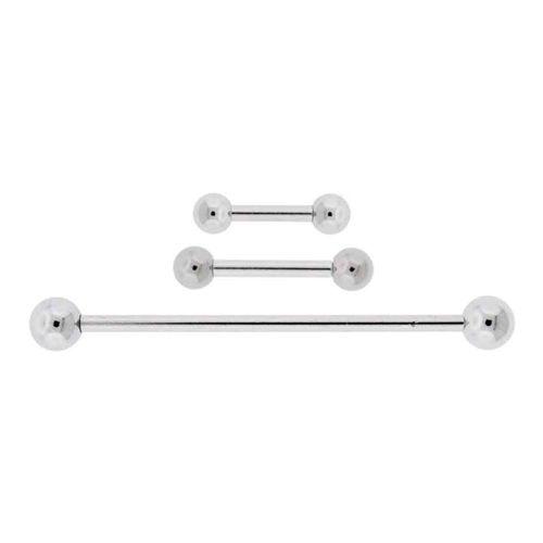 STRAIGHT BARBELL 14g Steel Externally Threaded Barbell - 1 Piece #SPLT#12 -Rebel Bod-RebelBod