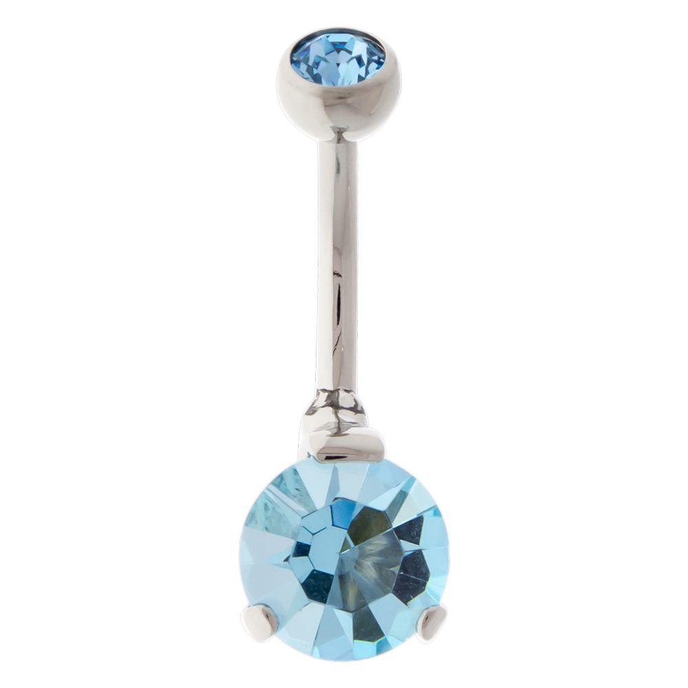 Belly Ring - No Dangle 14g Steel Internal Double Gem Navel Ring - 1 Piece -Rebel Bod-RebelBod