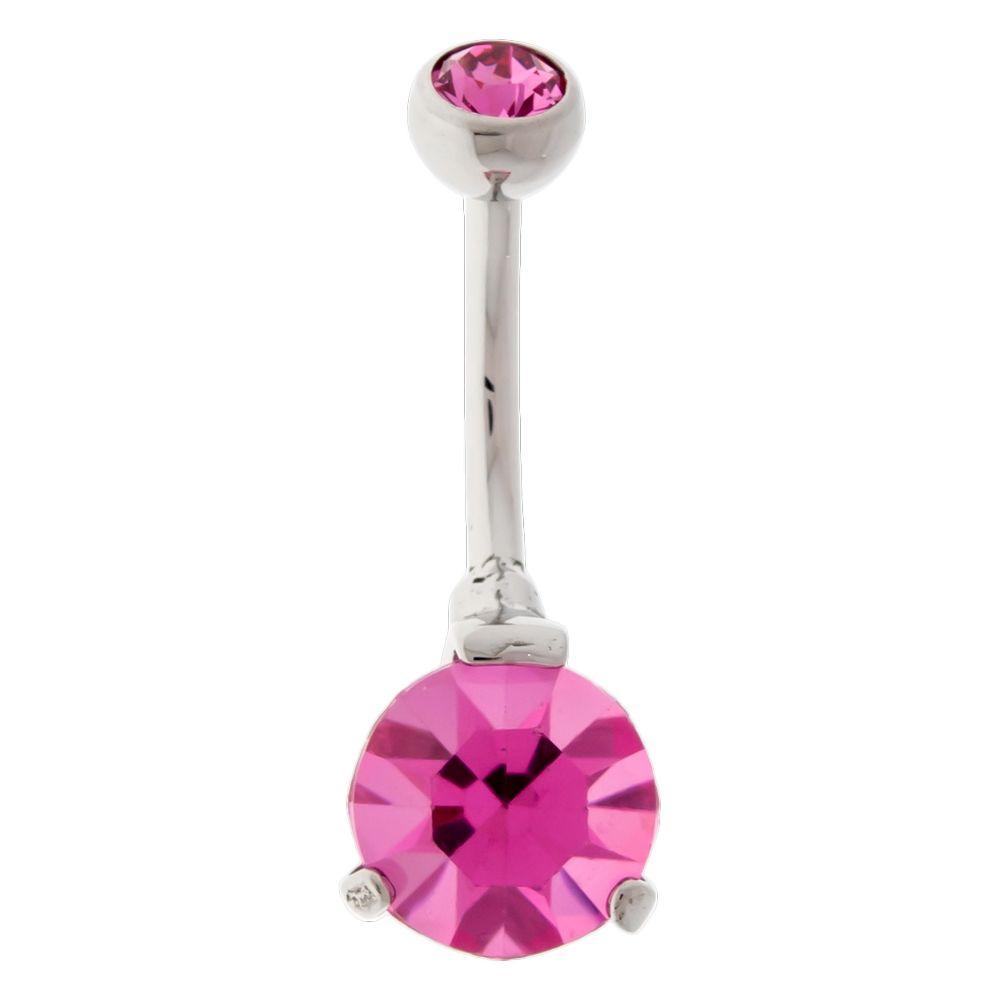 Belly Ring - No Dangle 14g Steel Internal Double Gem Navel Ring - 1 Piece -Rebel Bod-RebelBod