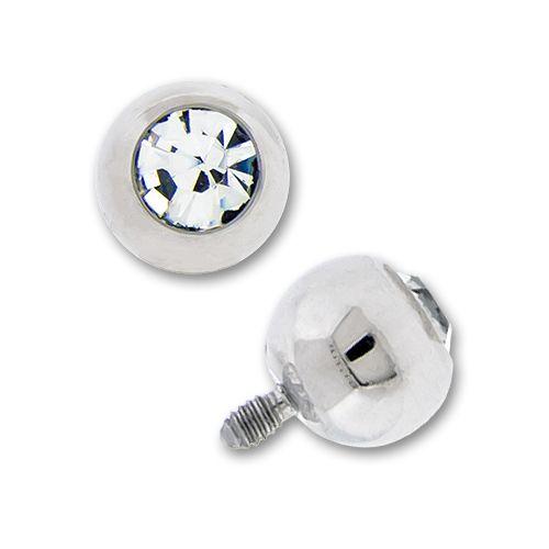 Body Jewelry Parts 14g Steel Internal Gem Ball - 1 Piece #SPLT -Rebel Bod-RebelBod
