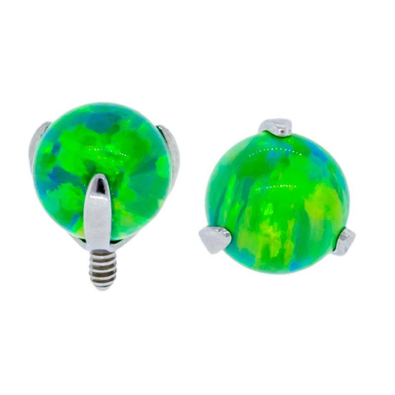 Body Jewelry Parts 14g Steel Internally Threaded Claw Prong Set Opal  - 1 Piece -Rebel Bod-RebelBod