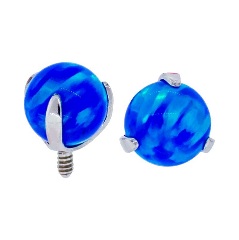 Body Jewelry Parts 14g Steel Internally Threaded Claw Prong Set Opal  - 1 Piece -Rebel Bod-RebelBod