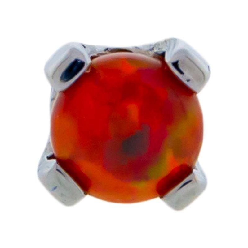 14g Steel Opal Prong Set End - 1 Piece -Rebel Bod-RebelBod