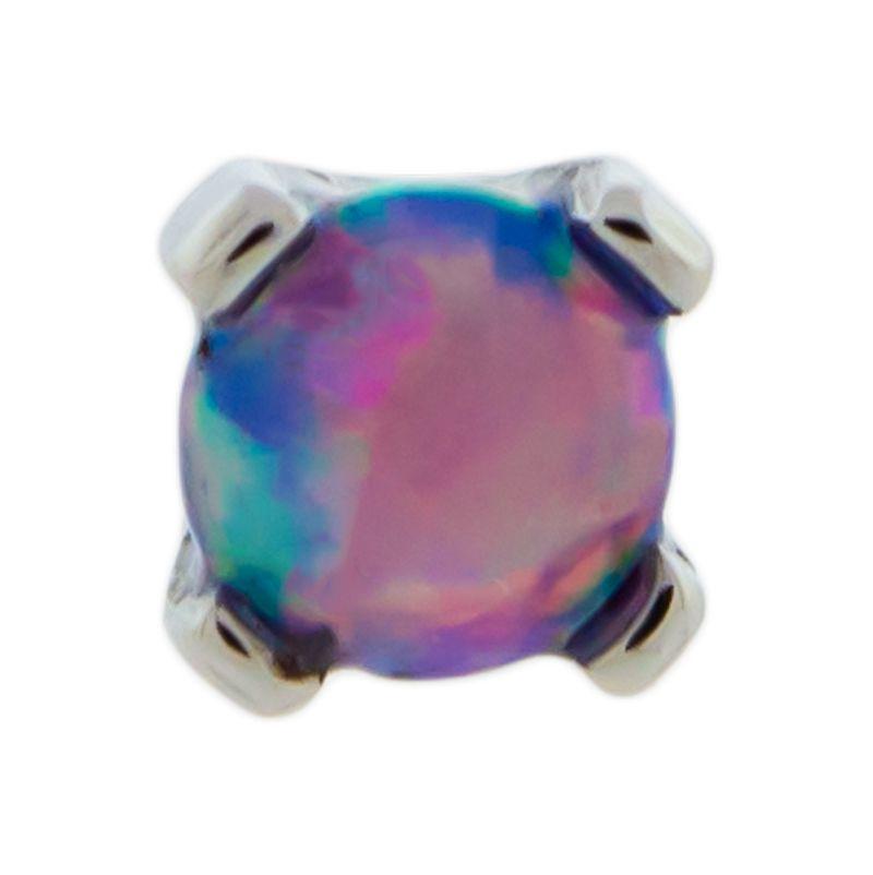 14g Steel Opal Prong Set End - 1 Piece -Rebel Bod-RebelBod