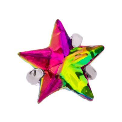 14g Steel Prong Set Gem Star Replacement Heads - 1 Piece -Rebel Bod-RebelBod