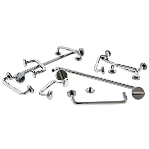 14g Surface Bars 3/16 Rise With Discs - 1 Piece -Rebel Bod-RebelBod