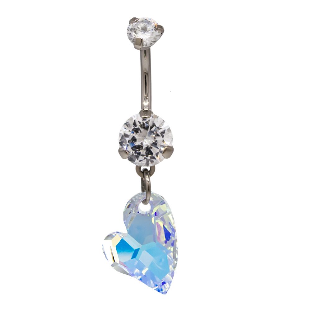 CURVED BARBELL 14g Titanium Heart Belly Ring - 1 Piece -Rebel Bod-RebelBod