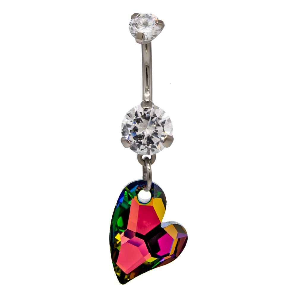 CURVED BARBELL 14g Titanium Heart Belly Ring - 1 Piece -Rebel Bod-RebelBod