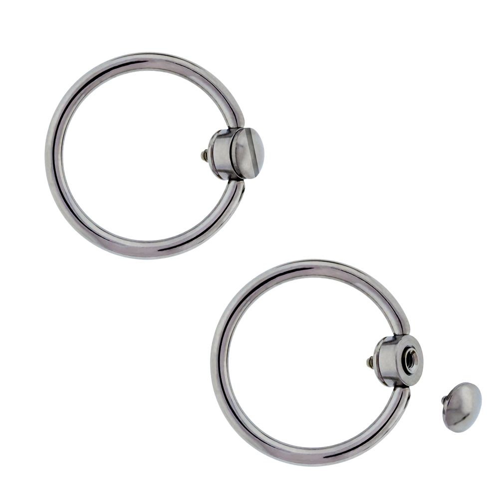 CAPTIVE BEAD RING 14g Titanium Slave Ring With Screw Disc - 1 Piece -Rebel Bod-RebelBod