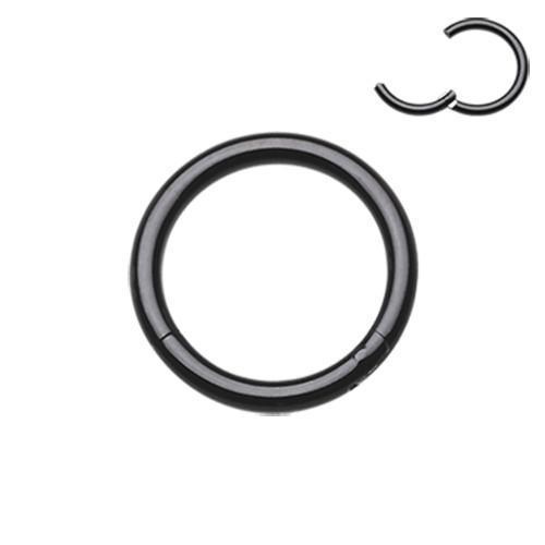 Black Colorline Steel Seamless Clicker Ring - 1 Piece #SPLT#5 -Rebel Bod-RebelBod