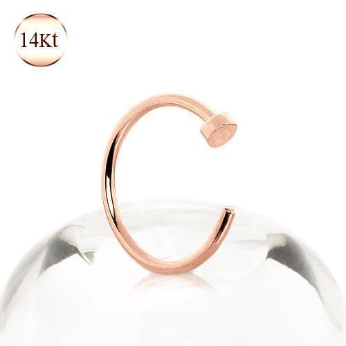 14K Rose Gold Nose C-Shape Hoop Ring