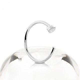 Nose Ring - C-Shaped Nose Ring 14K White Gold C-Shape Nose Hoop Ring -Rebel Bod-RebelBod