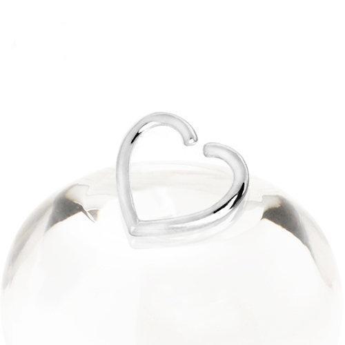 14K White Gold Heart Shaped Cartilage Earring Bendable Ring - 1 Piece