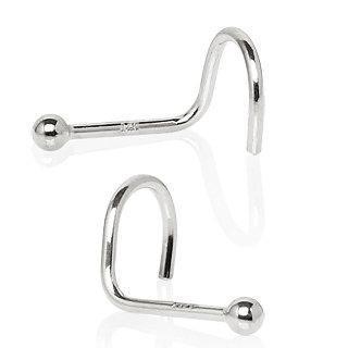 14K White Gold Screw Nose Ring Ball End