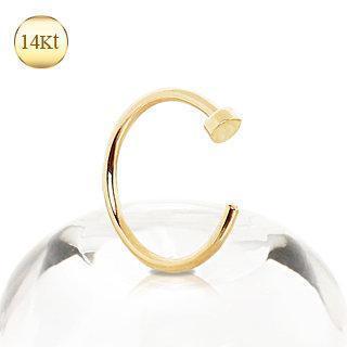 Nose Ring - C-Shaped Nose Ring 14K Yellow Gold C-Shape Nose Hoop Ring -Rebel Bod-RebelBod