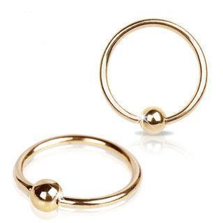 14K Gold Captive Bead Ring