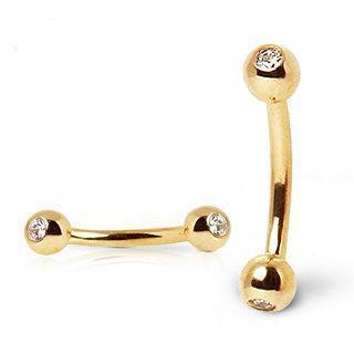 14K Gold Eyebrow Rings