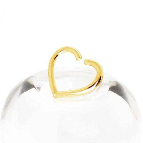 14K Yellow Gold Heart Shaped Cartilage Earring Bendable Ring - 1 Piece