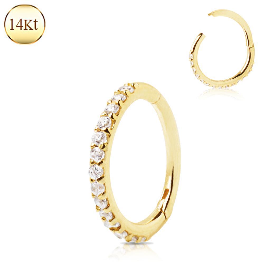 SEAMLESS CLICKER 14K Yellow Gold Multi-Jeweled Seamless Clicker Ring - 1 Piece -Rebel Bod-RebelBod