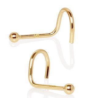 14K Gold Screw Nose Ring w/ a Ball