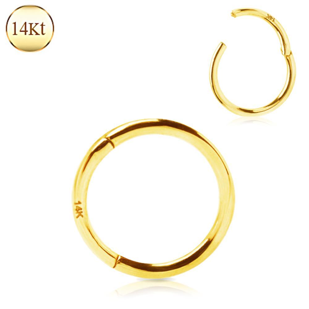 14K Yellow Gold Seamless Clicker Ring