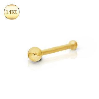 Nose Ring - Nose Studs 14K Yellow Gold Stud Nose Ring with a Ball -Rebel Bod-RebelBod