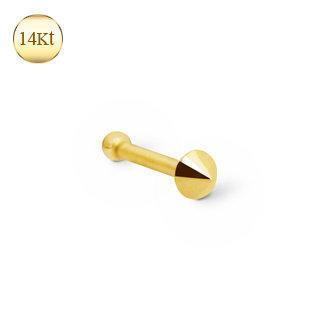 14K Yellow Gold Stud Nose Ring w/ a Spike