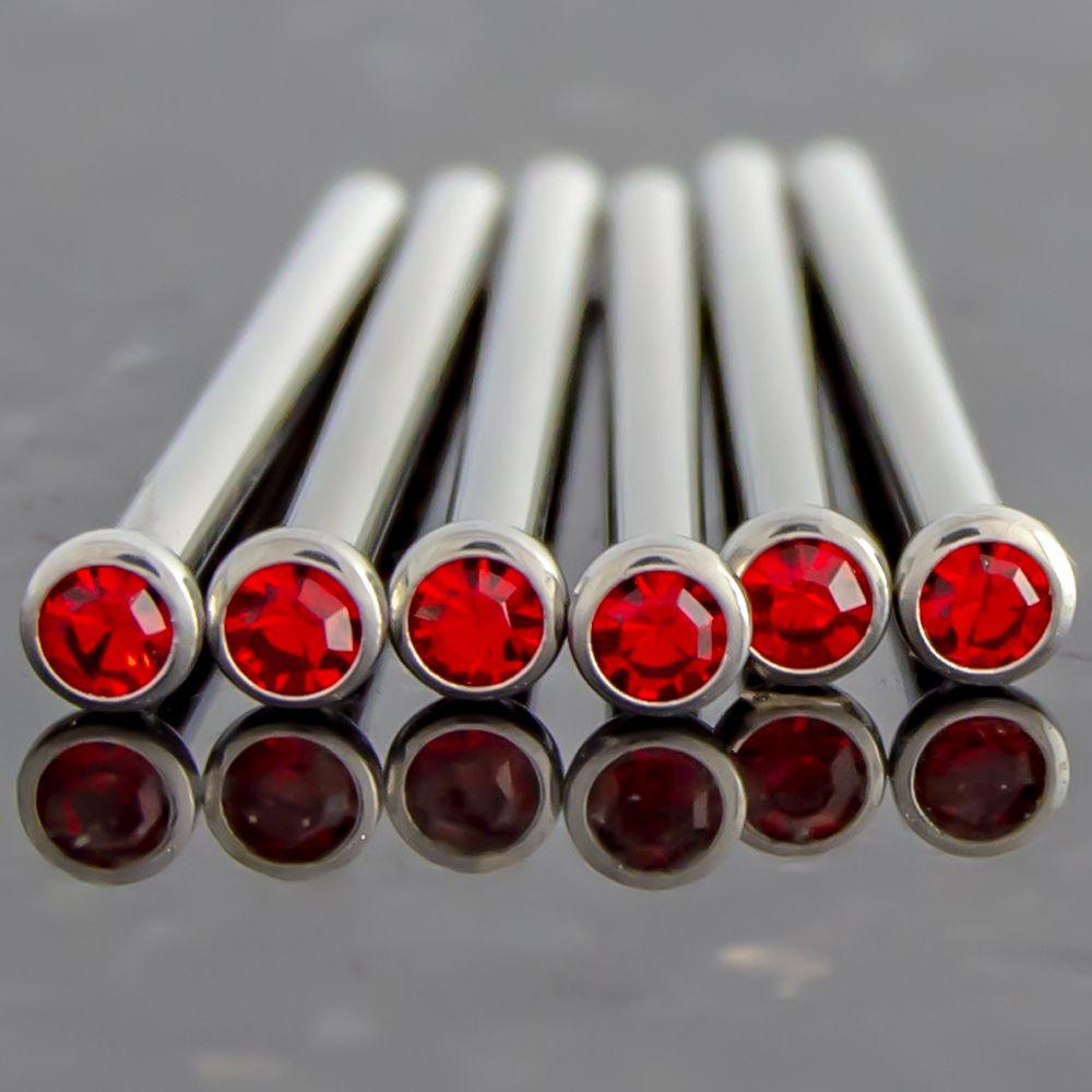 Nose Ring - Nose Pin 16g, 18g & 20g Steel Bezel SWAROVSKI Gem Nose Pins - 1 Piece #SPLT#6 -Rebel Bod-RebelBod