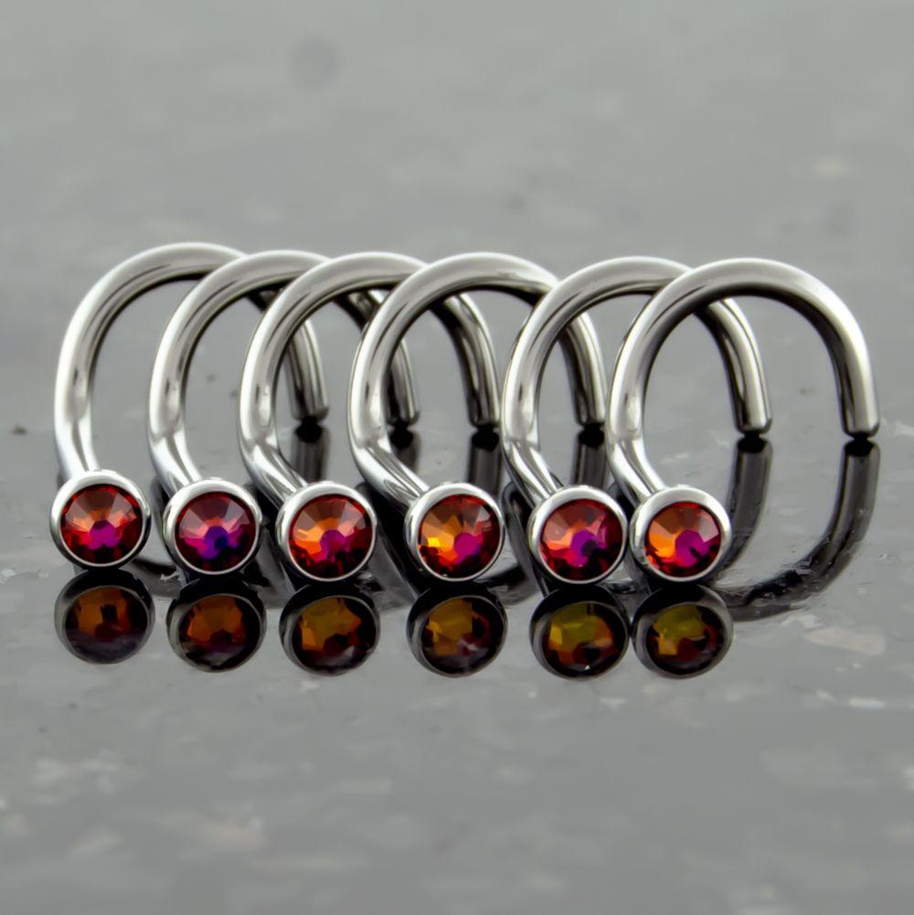 Nose Ring - Nose Screw 16g, 18g & 20g Steel Nose Screws With Bezel Set SWAROVSKI Gems - 1 Piece #SPLT#6 -Rebel Bod-RebelBod