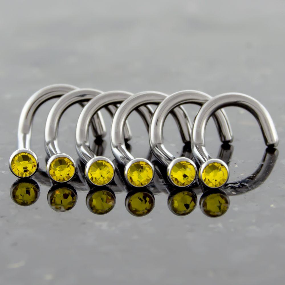 Nose Ring - Nose Screw 16g, 18g & 20g Steel Nose Screws With Bezel Set SWAROVSKI Gems - 1 Piece #SPLT#6 -Rebel Bod-RebelBod