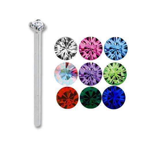 Nose Ring - Nose Pin 16g, 18g & 20g Steel Prong SWAROVSKI Gem Nose Pin - 1 Piece #SPLT#6 -Rebel Bod-RebelBod