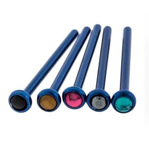 Nose Ring - Nose Pin 16g, 18g & 20g Titanium Bezel Set Cabochon Nose Pins - 1 Piece -Rebel Bod-RebelBod