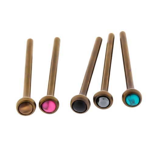 Nose Ring - Nose Pin 16g, 18g & 20g Titanium Bezel Set Cabochon Nose Pins - 1 Piece -Rebel Bod-RebelBod