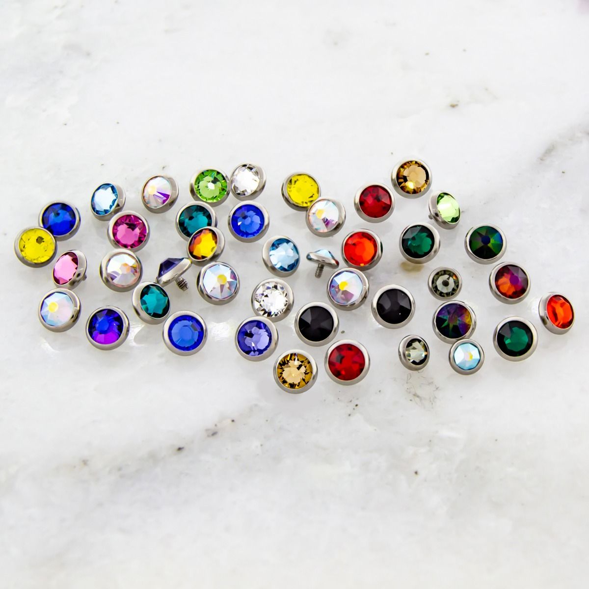 Body Jewelry Parts 16g/18g Internally Threaded Steel Gem Discs - 1 Piece #SPLT#6 -Rebel Bod-RebelBod