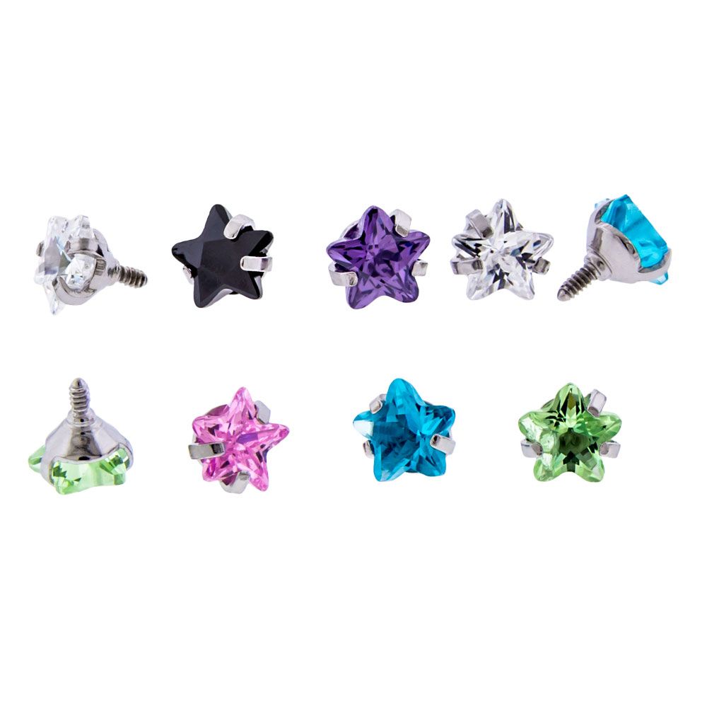 16g/18g Star Gem Prong Set Replacements - 1 Piece #SPLT -Rebel Bod-RebelBod