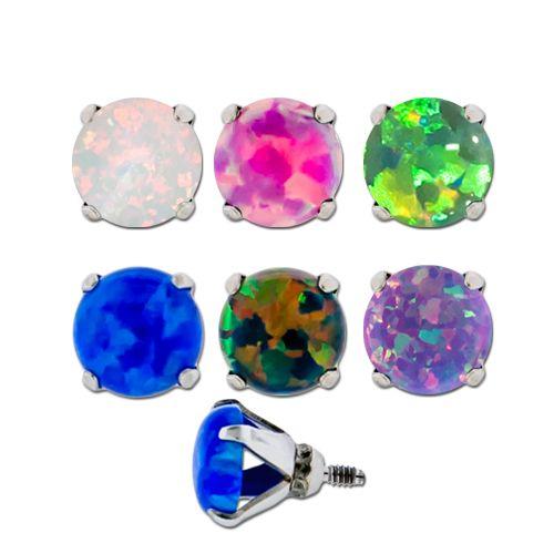 16g/18g Steel Prong Set Opal Head - 1 Piece -Rebel Bod-RebelBod