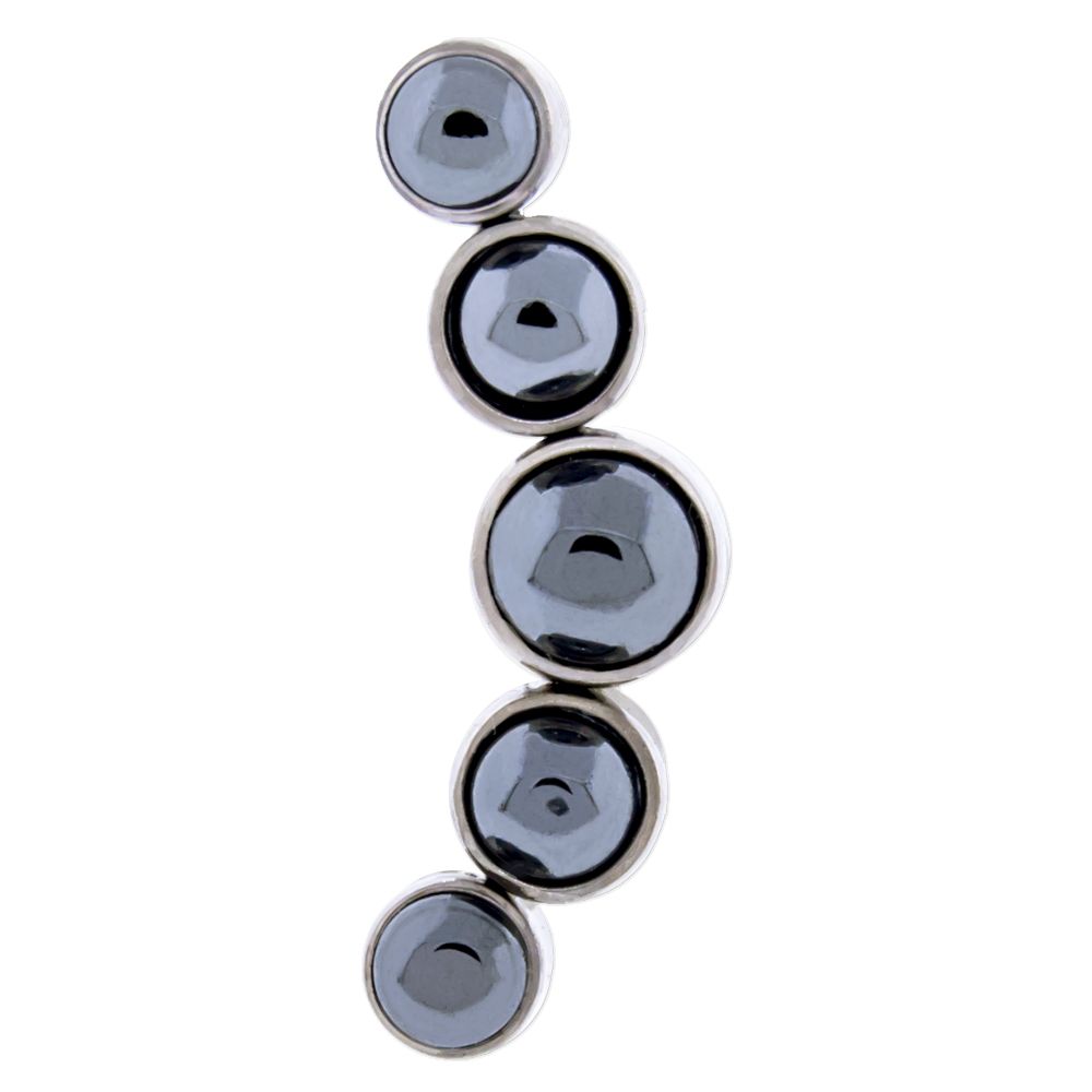 Body Jewelry Parts 16g & 18g Titanium Crescent Cabochon Replacement End - 1 Piece -Rebel Bod-RebelBod