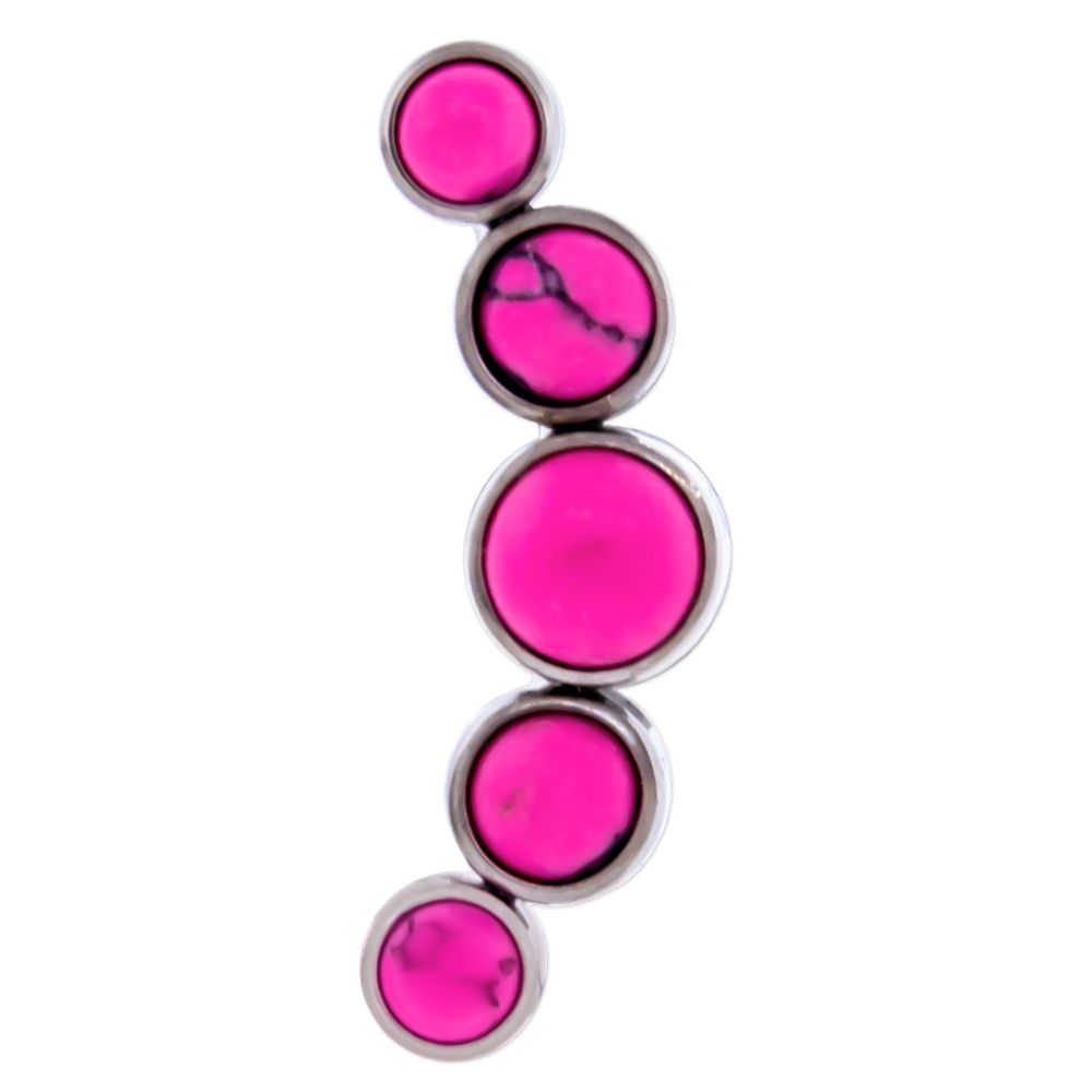 Body Jewelry Parts 16g & 18g Titanium Crescent Cabochon Replacement End - 1 Piece -Rebel Bod-RebelBod