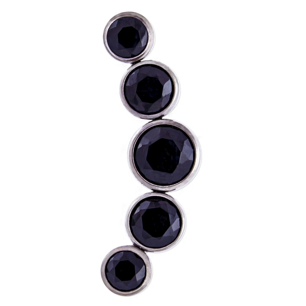 Body Jewelry Parts 16g & 18g Titanium Crescent Gems Replacement End - 1 Piece -Rebel Bod-RebelBod