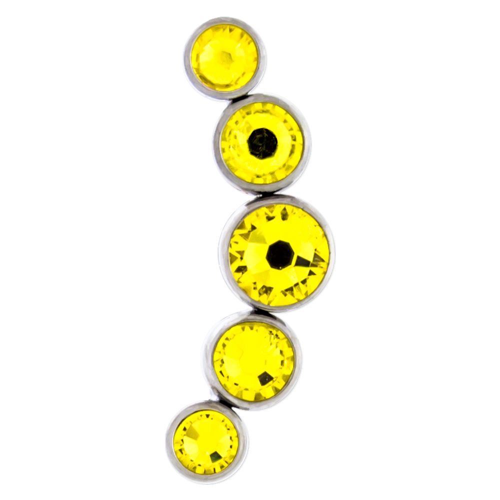 Body Jewelry Parts 16g & 18g Titanium Crescent Gems Replacement End - 1 Piece -Rebel Bod-RebelBod