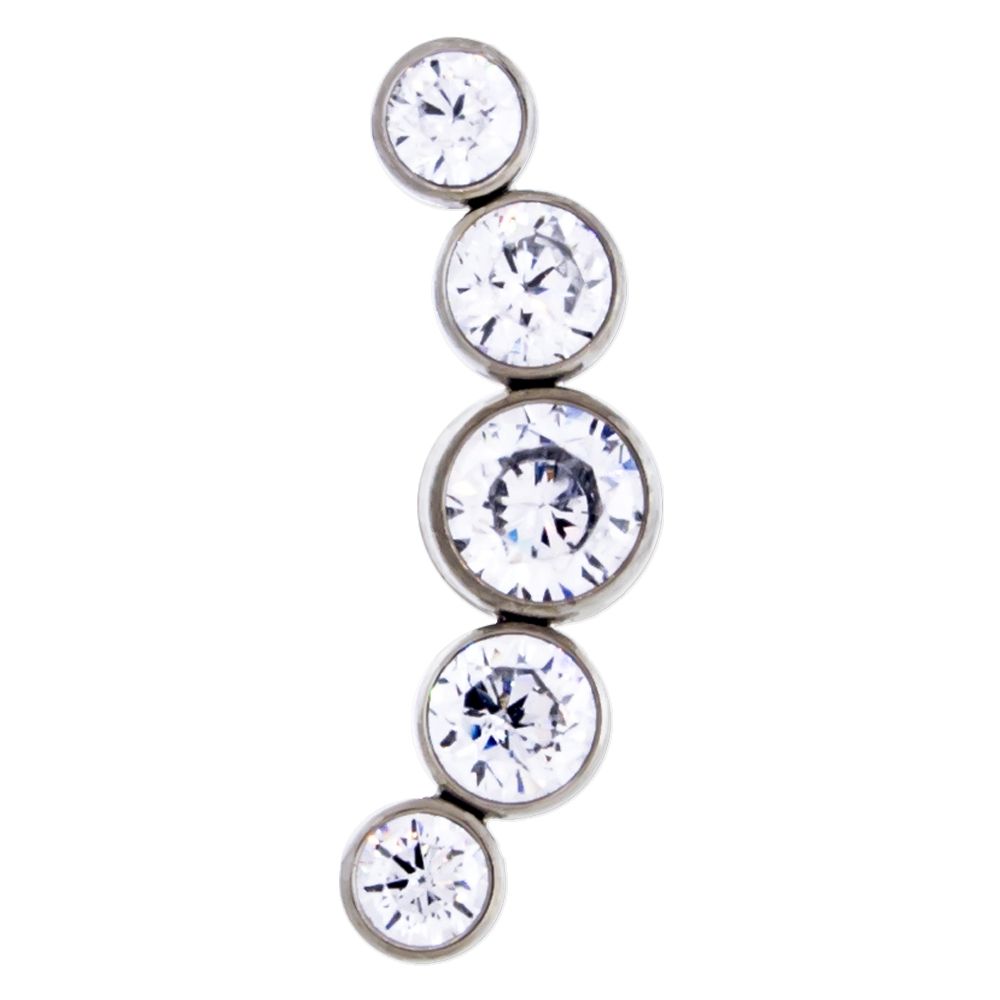 Body Jewelry Parts 16g & 18g Titanium Crescent Gems Replacement End - 1 Piece -Rebel Bod-RebelBod