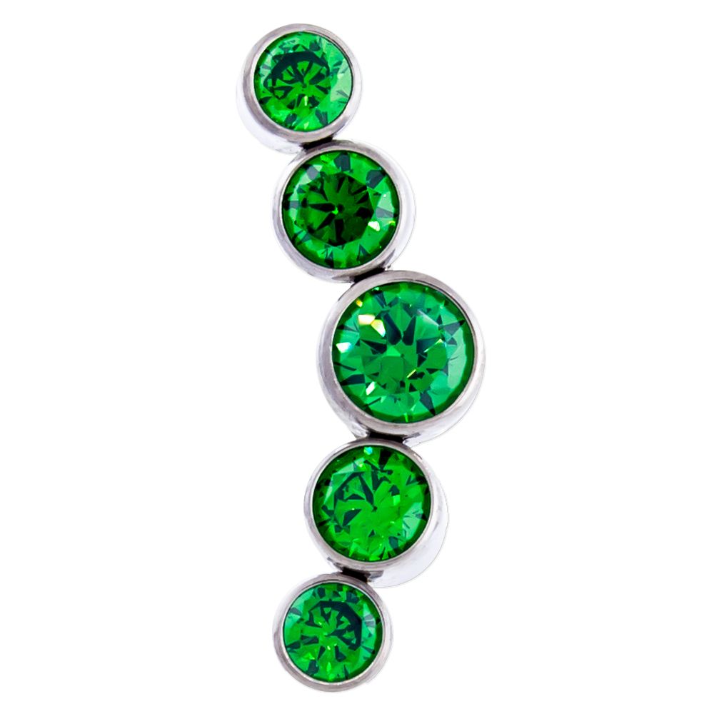 Body Jewelry Parts 16g & 18g Titanium Crescent Gems Replacement End - 1 Piece -Rebel Bod-RebelBod