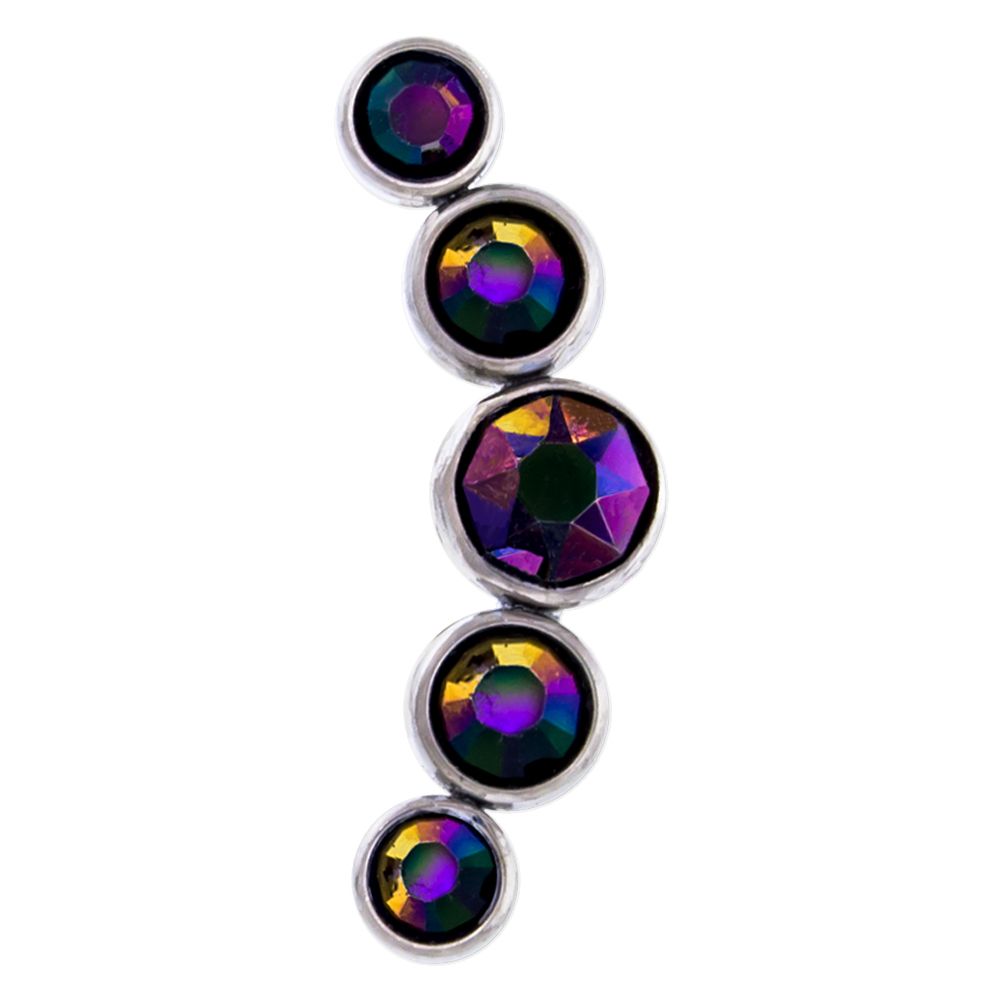 Body Jewelry Parts 16g & 18g Titanium Crescent Gems Replacement End - 1 Piece -Rebel Bod-RebelBod