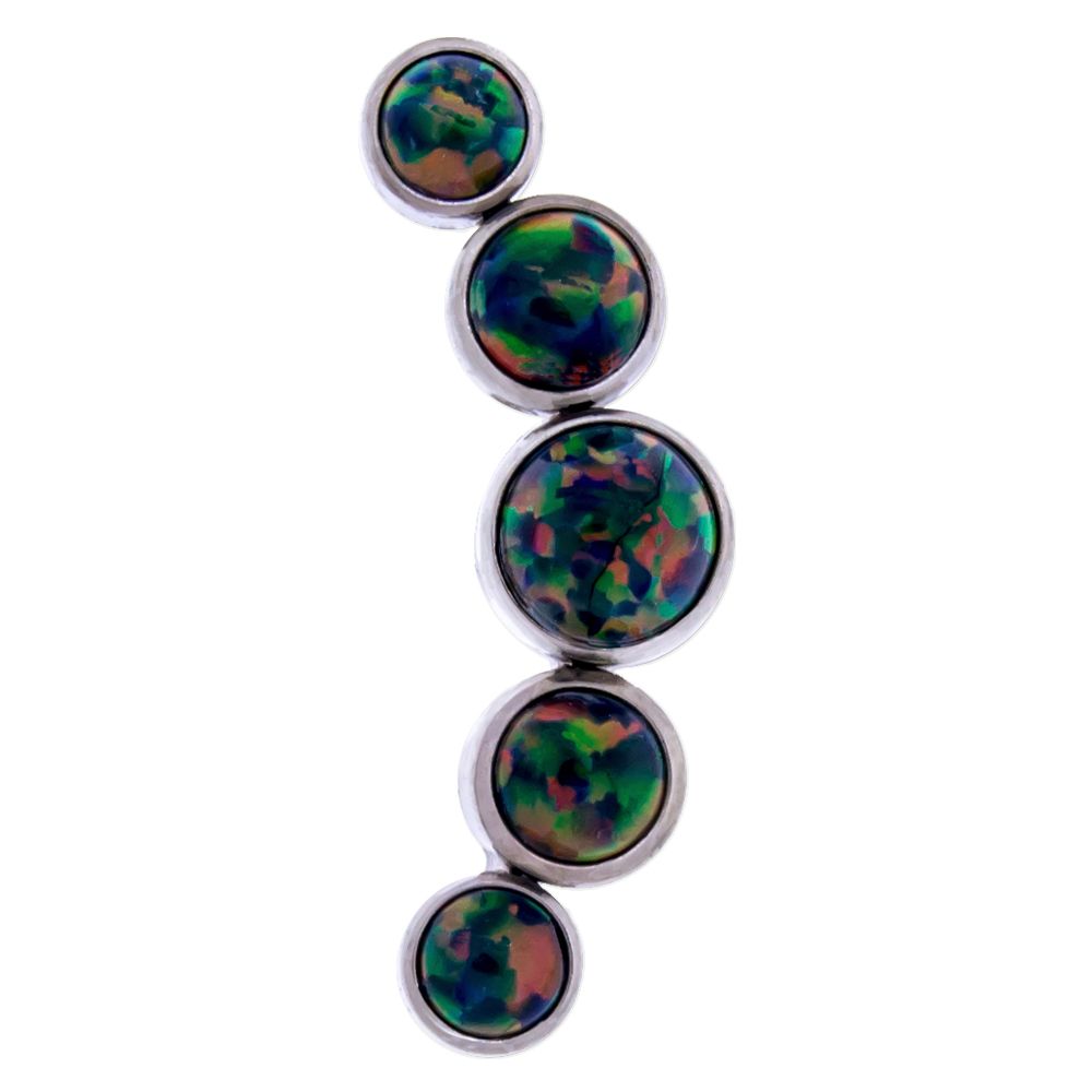 Body Jewelry Parts 16g & 18g Titanium Crescent Opal Replacement End - 1 Piece -Rebel Bod-RebelBod