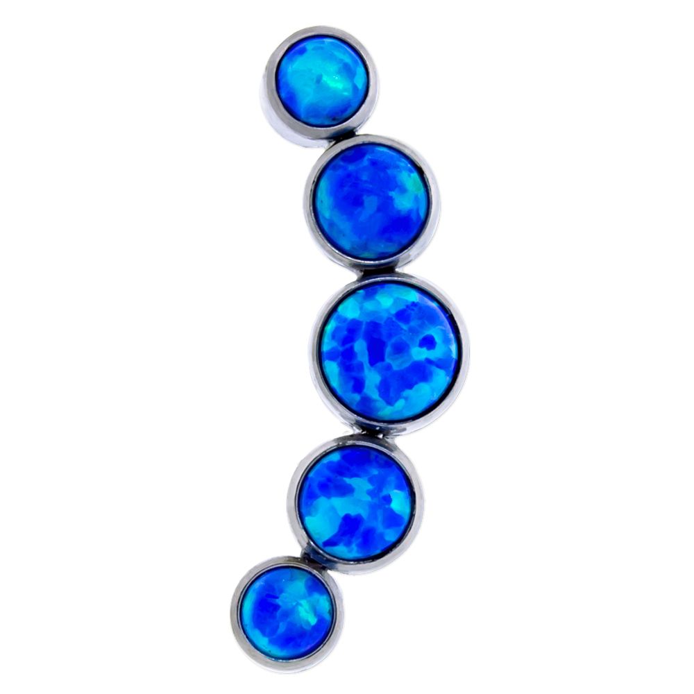 Body Jewelry Parts 16g & 18g Titanium Crescent Opal Replacement End - 1 Piece -Rebel Bod-RebelBod